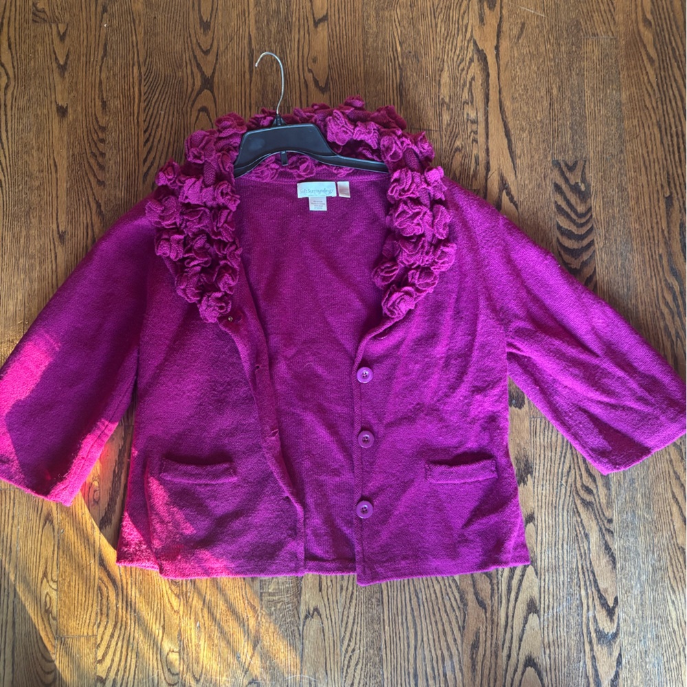 Soft Surroundings Magenta Wool Cardigan
